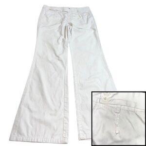Vintage Marc Jacobs‎ Y2K Ivory Wide Leg Trouser Pants Size 6 Lace Details
